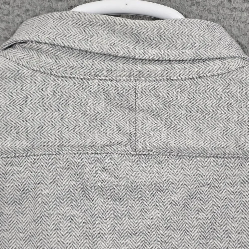 Polo Ralph Lauren Shirt Flannel Slim Fit Long Sleeve Herringbone Gray 2XL Pony
